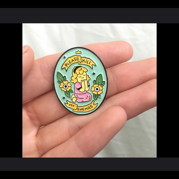 Hilarious “ Please Kill My Enemies” Pin - Picture 3 of 6